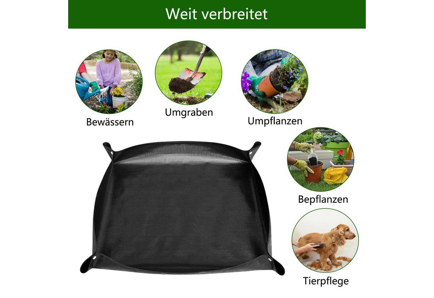 Coonoor Gartenpflege-Set Wasserdichte Pflanzen-Umtopfmatte für den Innenbereich, faltbare Zimmerpflanzen, Sukkulenten, Pflanzmatte, tragbare Bild 4