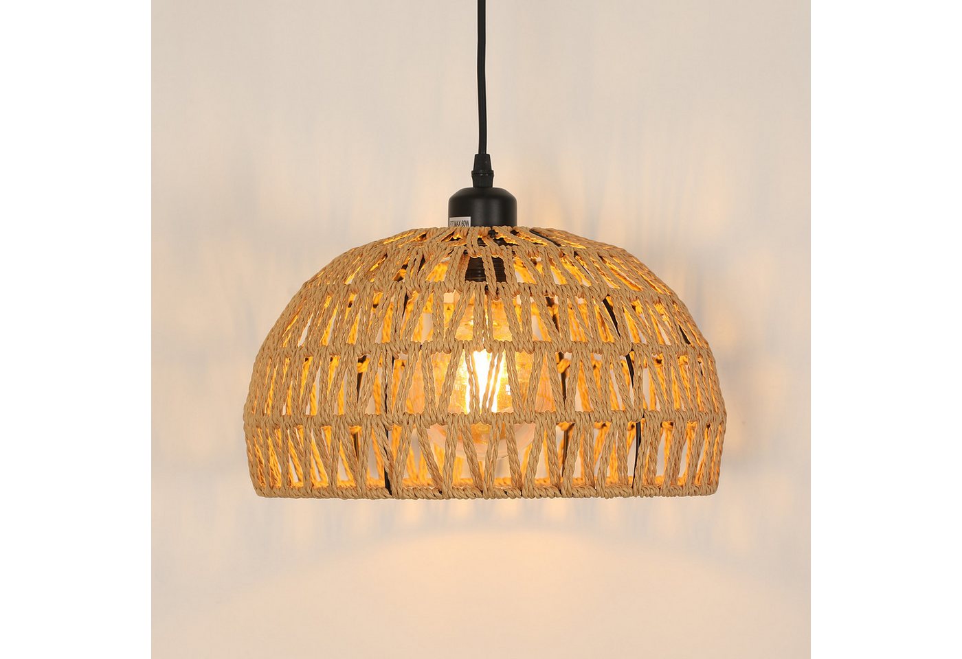 Riserva Hängeleuchte Pendelleuchte Papiergeflecht Ø30cm E27 Deckenlampe Boho Stil