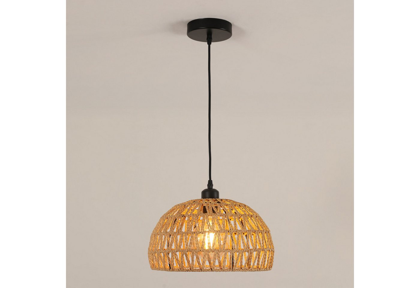Riserva Hängeleuchte Pendelleuchte Papiergeflecht Ø30cm E27 Deckenlampe Boho Stil Bild 3