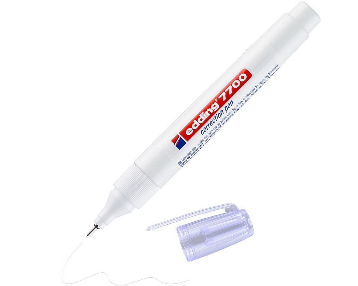 edding Marker Korrekturstift für Papier und Kartonagen, geruchsarm schnelltrocknend Clip vorhanden Bild 2