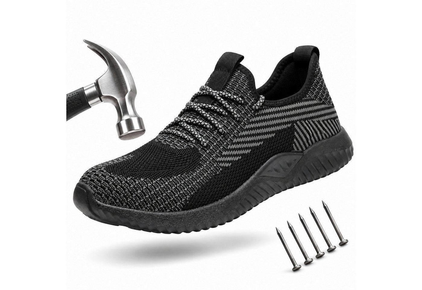 ARMORAX Arbeitsschuhe Damen Herren mit Stahlkappe, Mesh-Sneaker Sicherheitsschuh mit Stahlkappe Bild 2