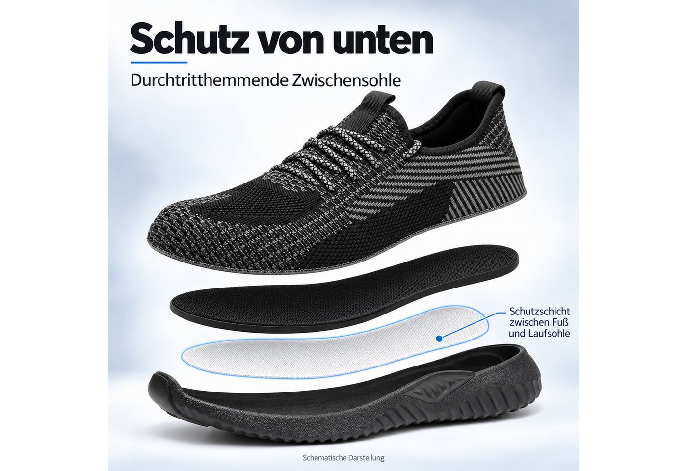 ARMORAX Arbeitsschuhe Damen Herren mit Stahlkappe, Mesh-Sneaker Sicherheitsschuh mit Stahlkappe Bild 5