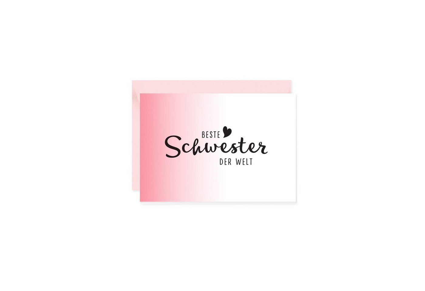 Bow & Hummingbird Grußkarte Mini-Grußkarte Beste Schwester, Klappkarte mit Umschlag