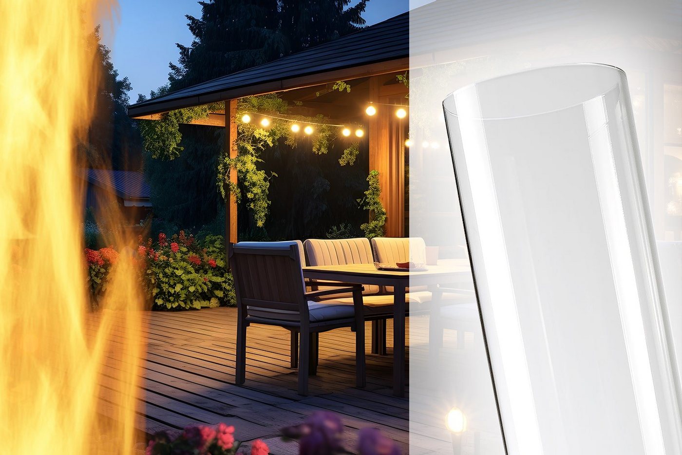 empasa Terrassenstrahler "HEXA FLAME 2.0", Glasröhre - Ersatzteil Bild 4