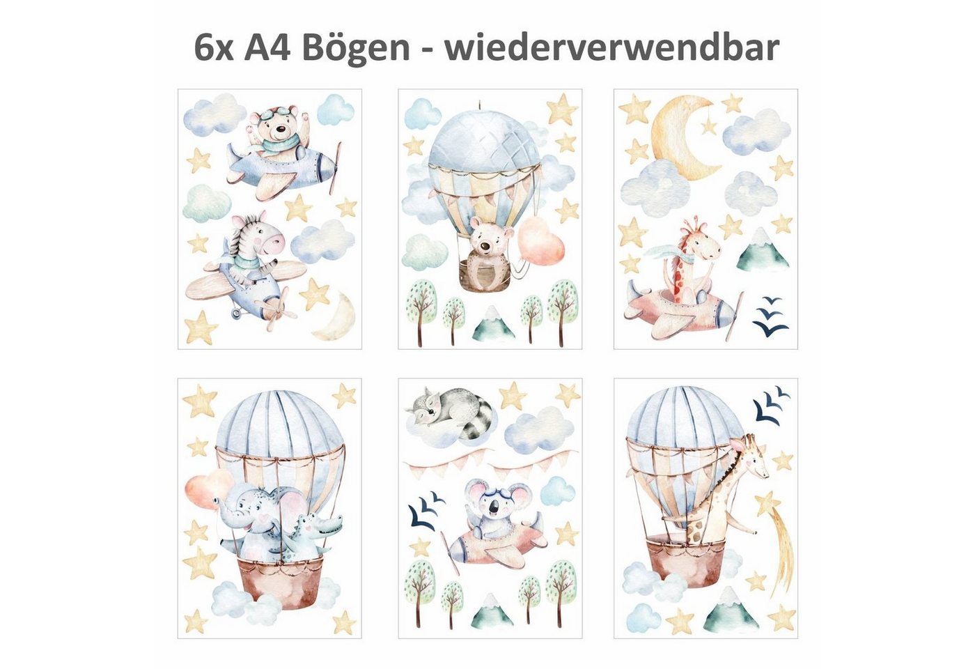 nikima Fensterbild Fensterbilder Baby Flugzeug selbstklebend