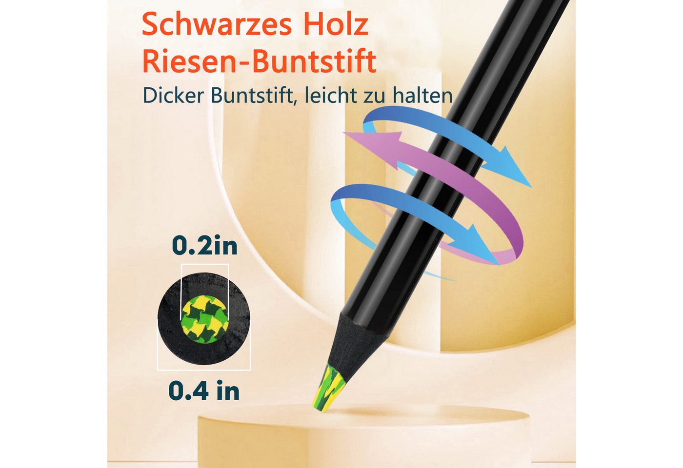 Coonoor Buntstift Buntstift Regenbogenstift, Einschulung Mädchen, Bastelset Kinder, (24-tlg), Buntstifte Stifte Kinder für Zeichnen