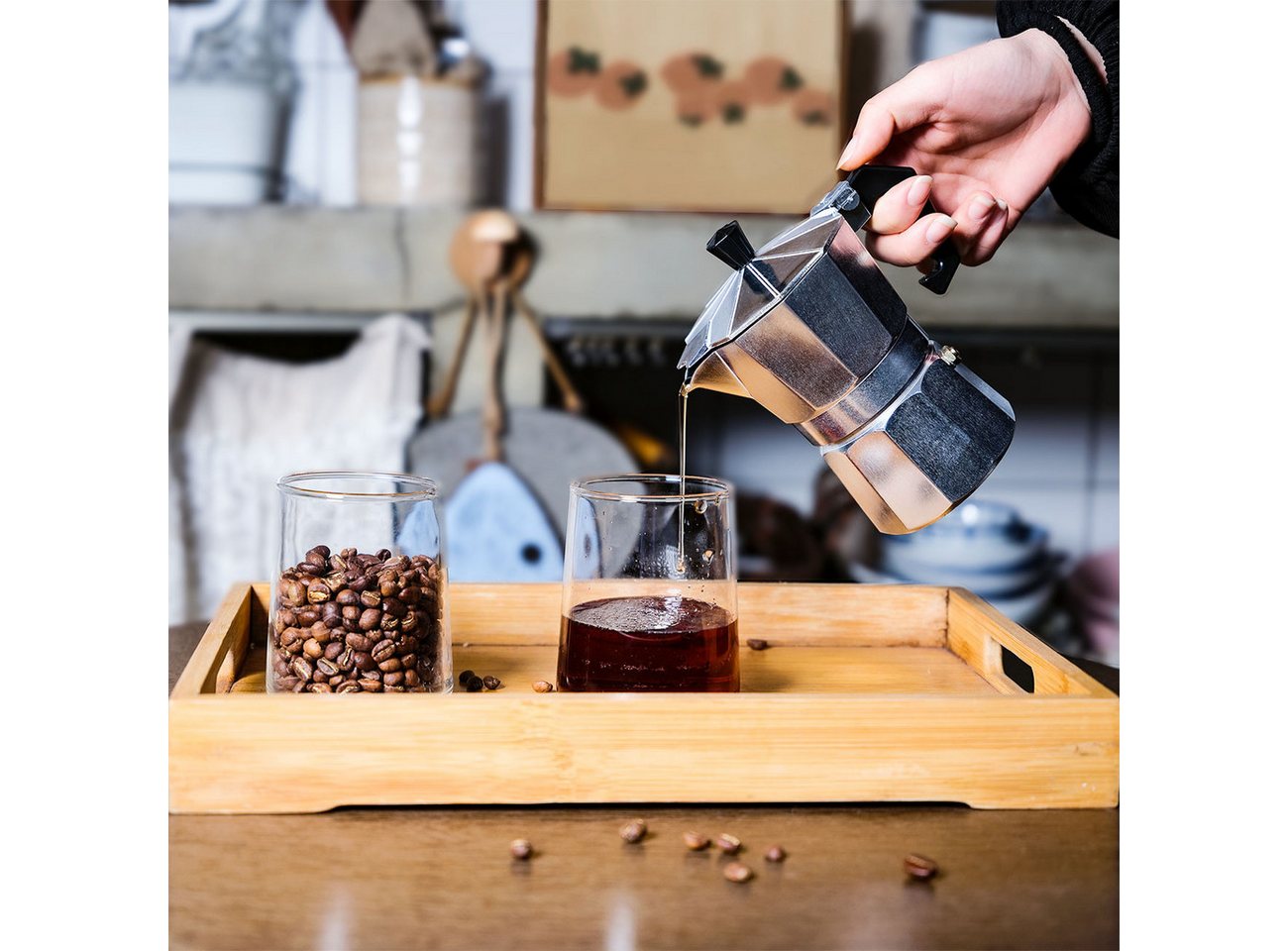 Casativo Espressokocher CH8576, Ergonomischer Soft-Touch-Griff für sicheren Halt Bild 3