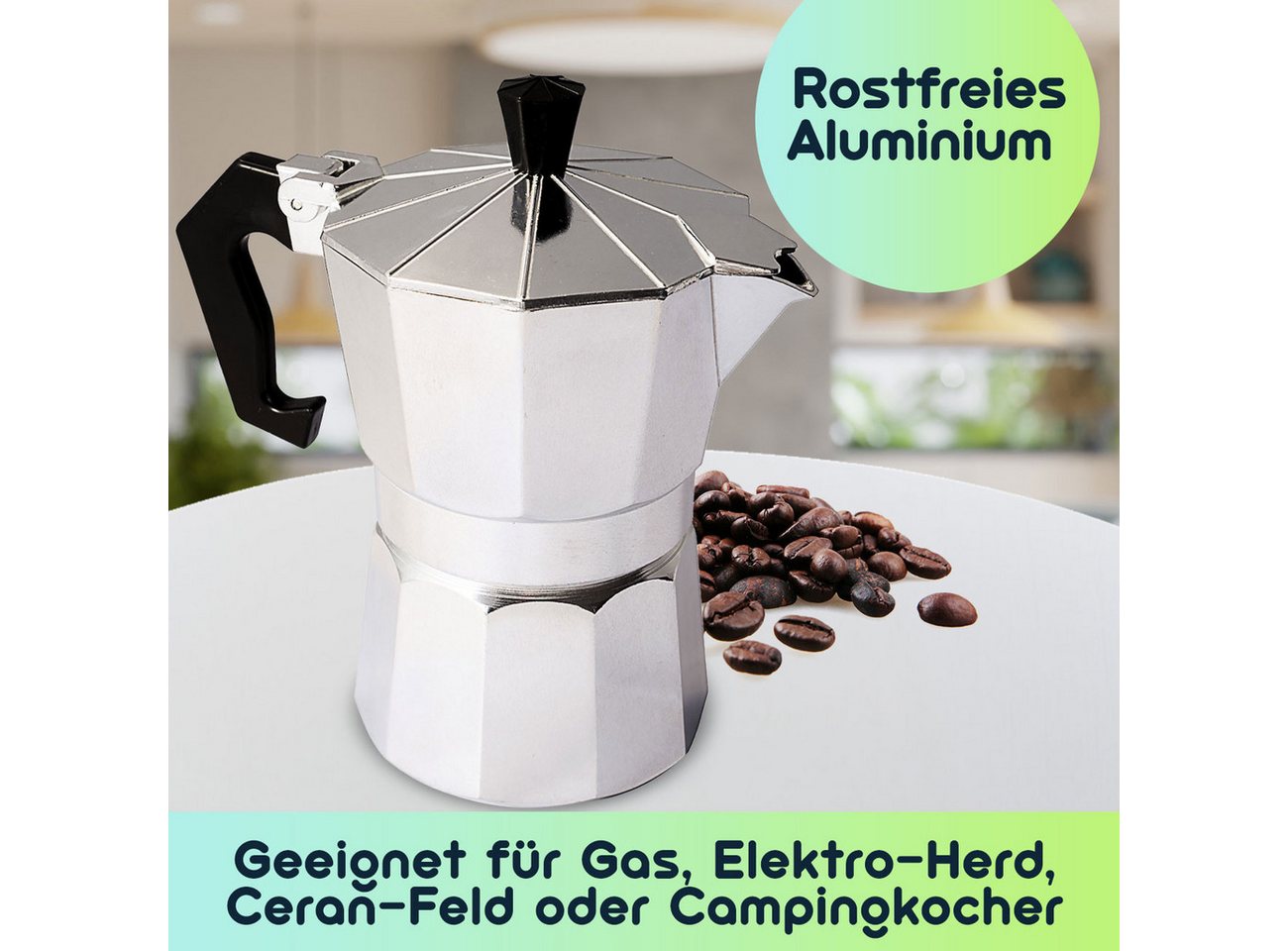 Casativo Espressokocher CH8576, Ergonomischer Soft-Touch-Griff für sicheren Halt Bild 4