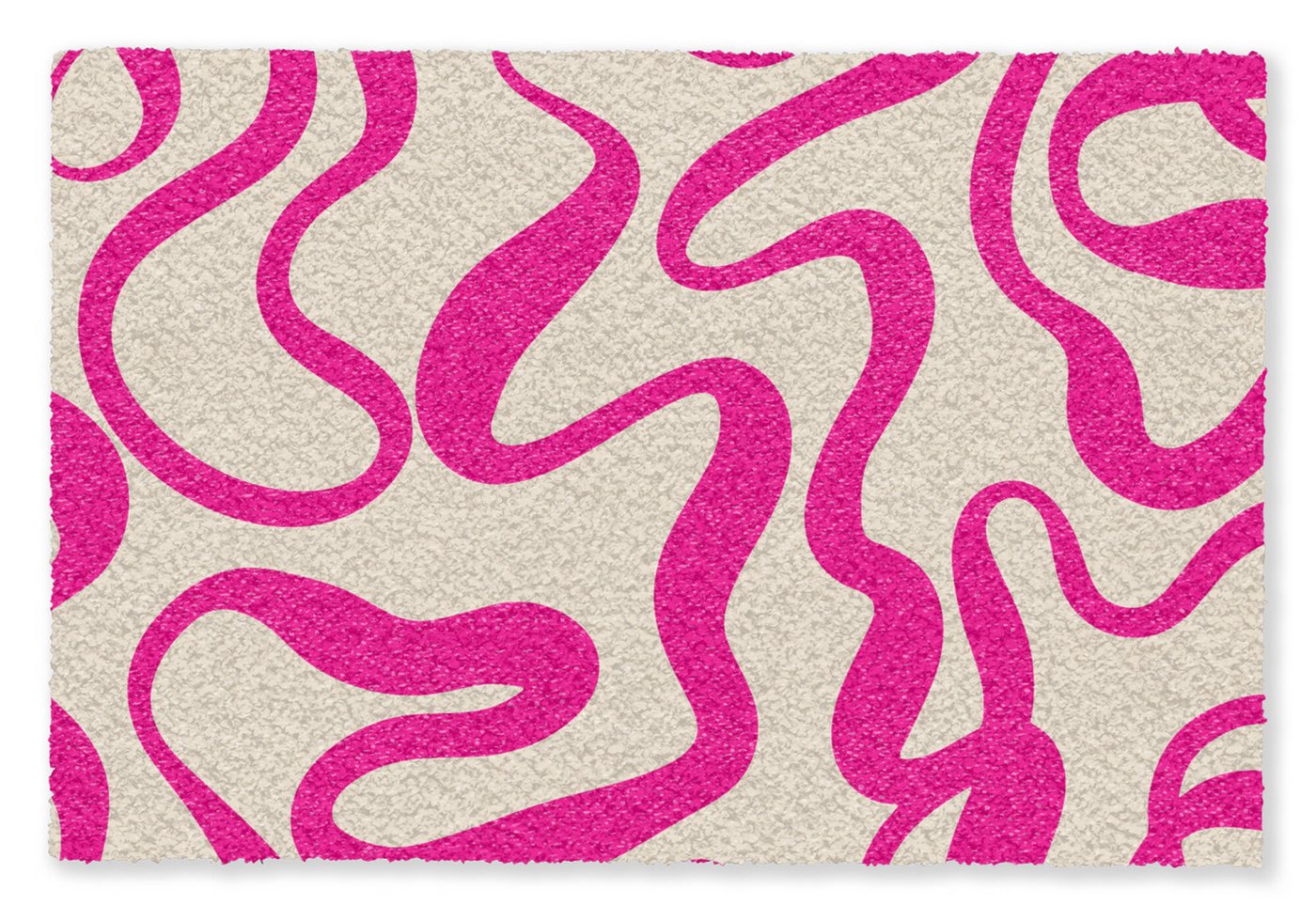 MuchoWow Fußmatte Linien - Rosa - Beige - Abstrakt - Minimalistisch, Rechteckig, innen Schmutzfangmatte, Tür, Schmutzfänger Flur, Teppich 60x40 cm Bild 2