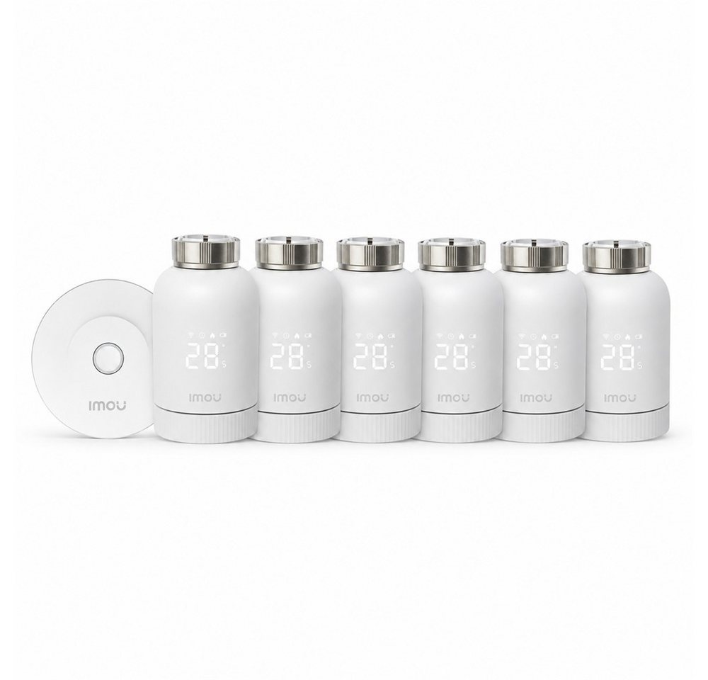 Imou Heizkörperthermostat TRV1 Smart Home mit Gateway ZG2, ZigBee 3.0, App-Steuerung, (Spar-Set, inkl. Adapter-Set) Fenstererkennung, Geofencing, Weiß Bild 4
