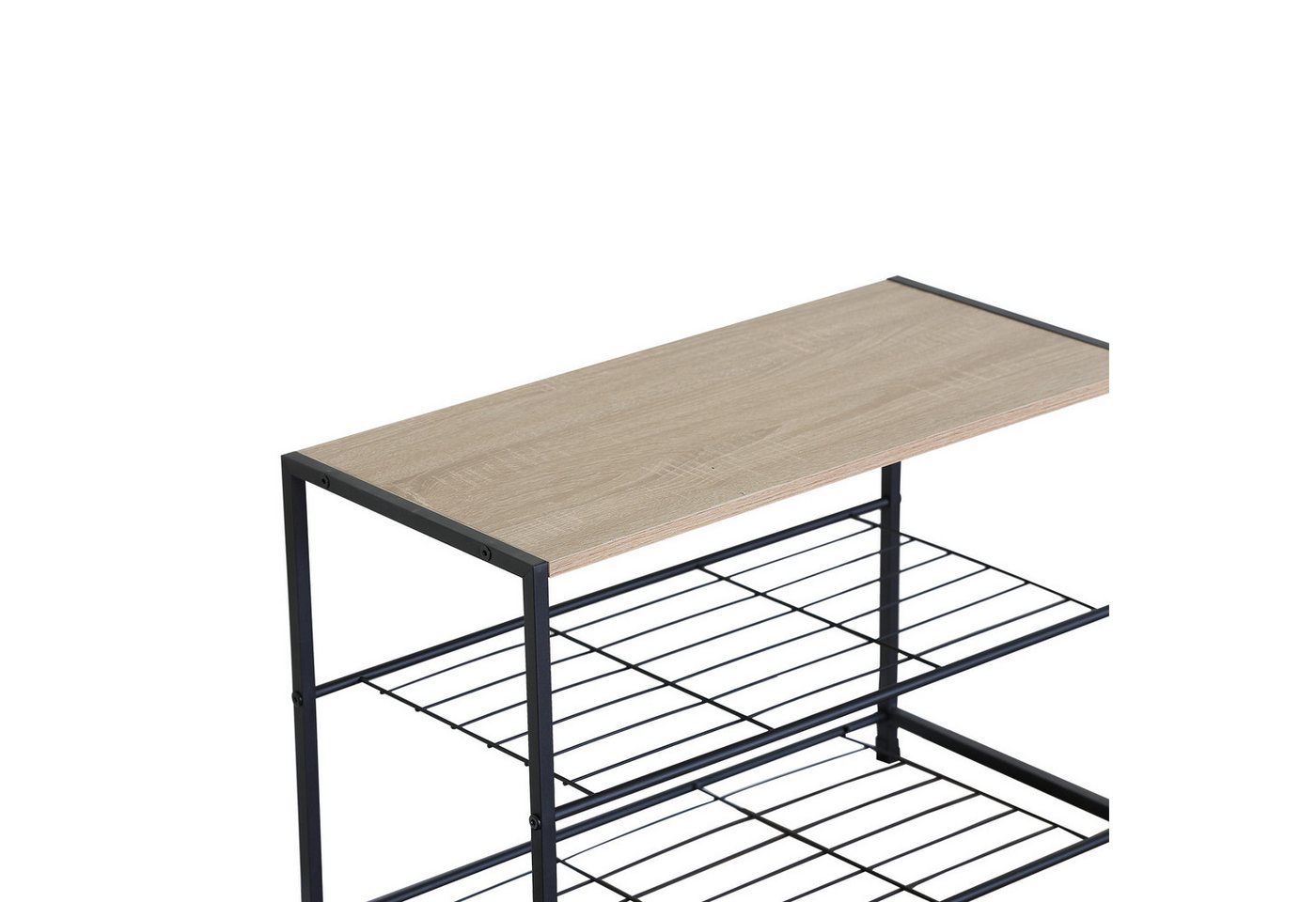 HTI-Living Schuhregal Schuhregal mit 2 Ablagen Sonoma Schwarz 63 x 43 x 30 cm, 1 Stück 1-tlg., Modern, Industriedesign Bild 2