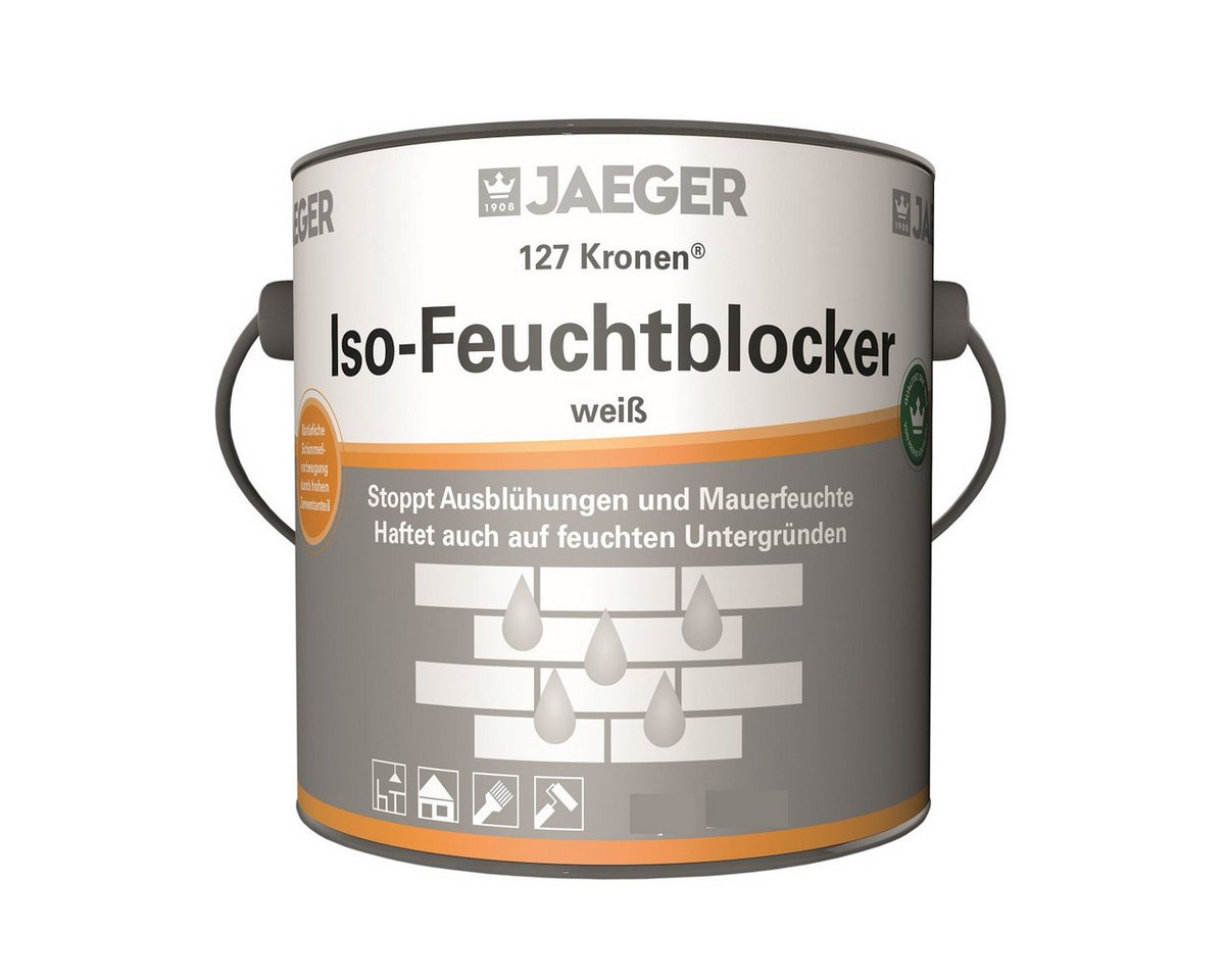 Jaegerlacke Grundierfarbe Kronen Iso-Feuchtblocker 127 zementhaltig, Schimmelblocker, stoppt Mauerfeuchte