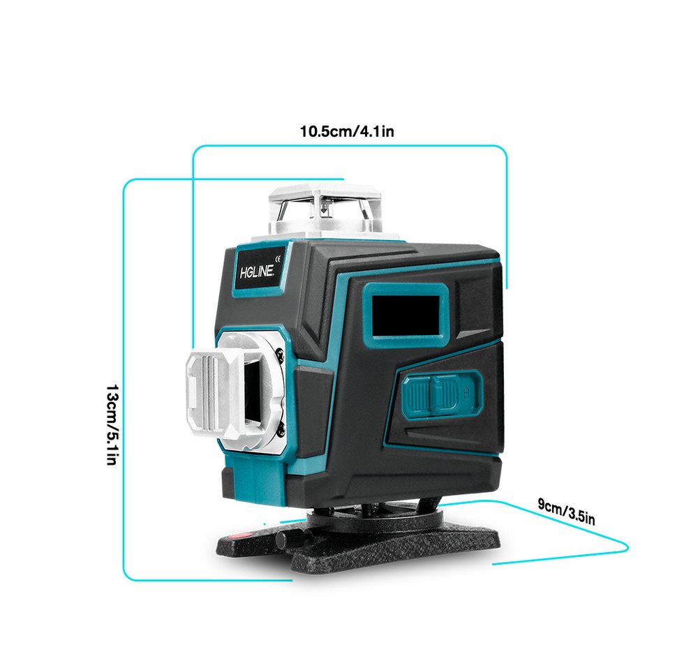 HGLINE Kreuzlinienlaser mit Stativ, 2 x 4,8Ah Akkus und Fernbedienung, 16-Linien, Blau, (1 St), Laser Baustellen Kreuzlinienlaser Rotationslaser Bild 4