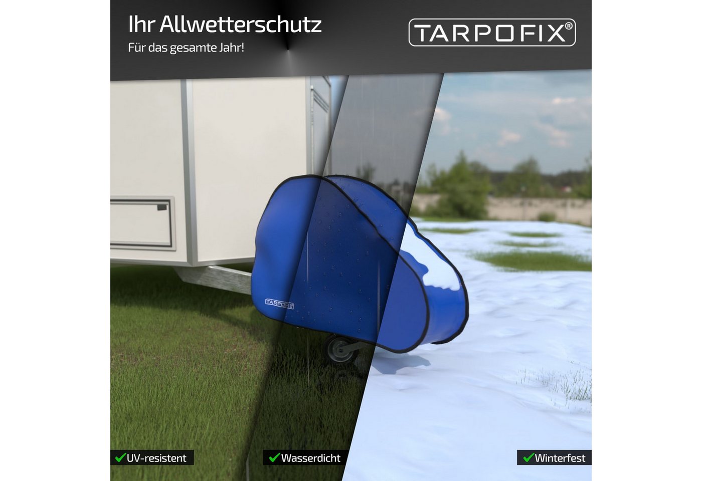 Tarpofix® Schutzplane Deichselabdeckung Pferdeanhänger 130x20x75 cm (Deichselhaube XXL Anhänger), wasserdicht, UV-beständig Bild 3