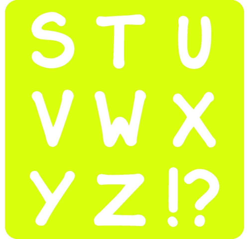Avenue Mandarine Malschablone 3x 6-teiliges Schablonenset für Kinder, Alphabet Orange 42450MD, Schablone