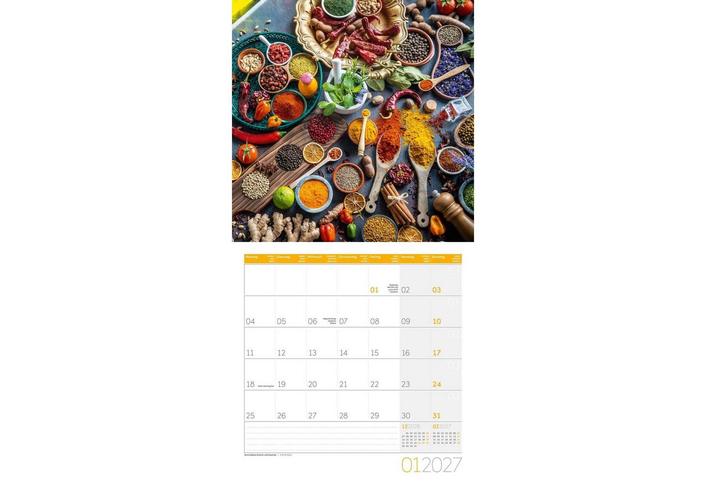 Ackermann Wandkalender Food Kalender 2027 - 30x30 - Art12 Bild 2