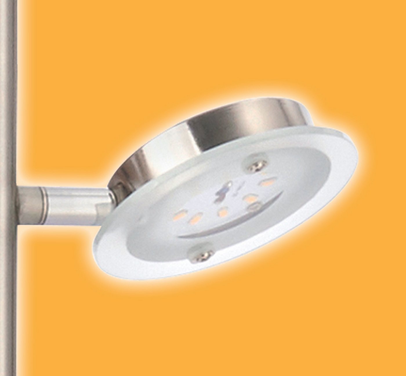 TRANGO LED Stehlampe, 3 Stufen dimmbar, 1519 LED Standlampe 3-flammig mit LED Modulen Serie EVIE 12,5 Watt I in 3 Stufen dimmbar I satinierte Glasschirme - Höhe ca. 1700mm - schwenk- und drehbar, modern und chic Stehleuchte - Standleuchte Bild 2
