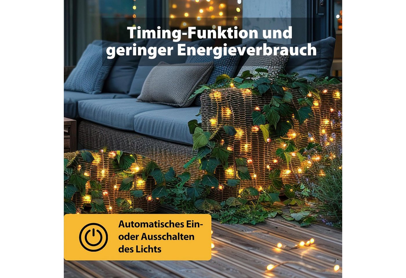 Salcar Lichterkette LED Kupfer Lichterkette Weihnachtsbeleuchtung für Innen & Außen Deko, 100m 1000 LED Silberfarbener-Kupferdraht, Netzteil, Warmweiß Bild 4