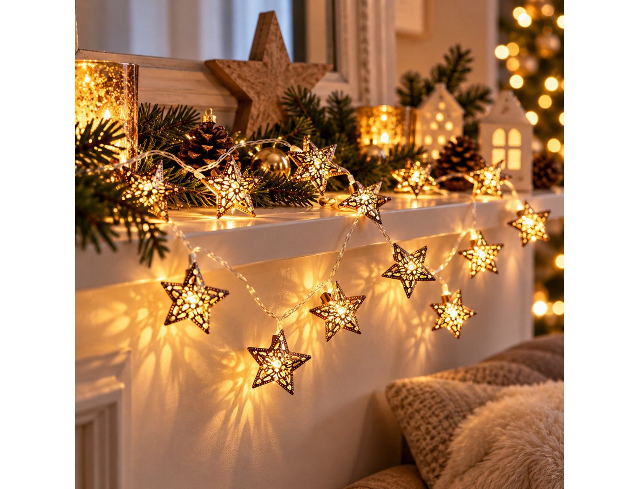 Weltbild LED-Lichterkette Stella Weihnachten 20 LEDs Weihnachtsdeko Adventsdeko LED Lichterkette, Wohnungsdeko Tischdeko Fensterdeko Dekobeleuchtung Bild 5