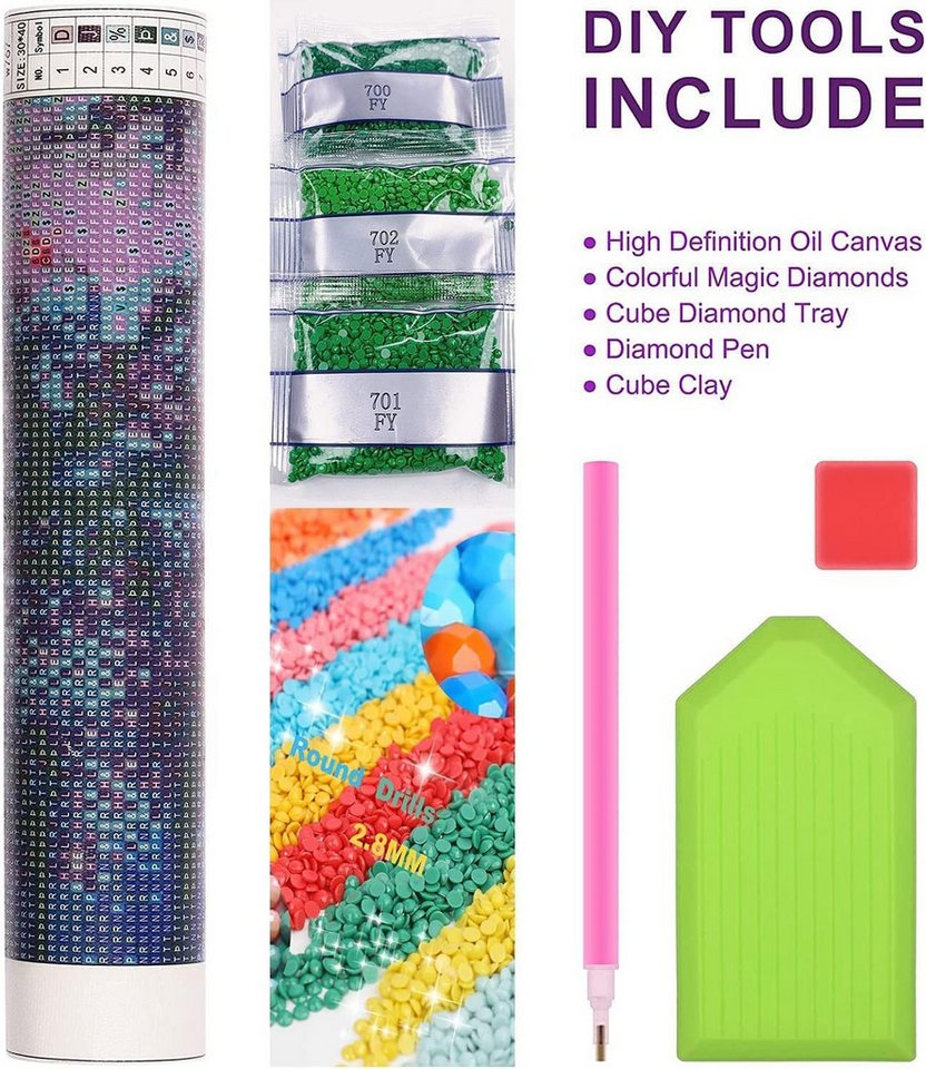 Lilingyu Malen nach Zahlen 5D Diamant Painting Set Sonne Berg für kreative DIY-Dekoration. (DIY Diamant Painting Set für kreative Bastelprojekte., Inklusive HD-Leinwand (40x30 cm), runden Diamanten, Klebestift), Hohe Haftung, langlebig, brilliante Diamanten, stressabbauend.