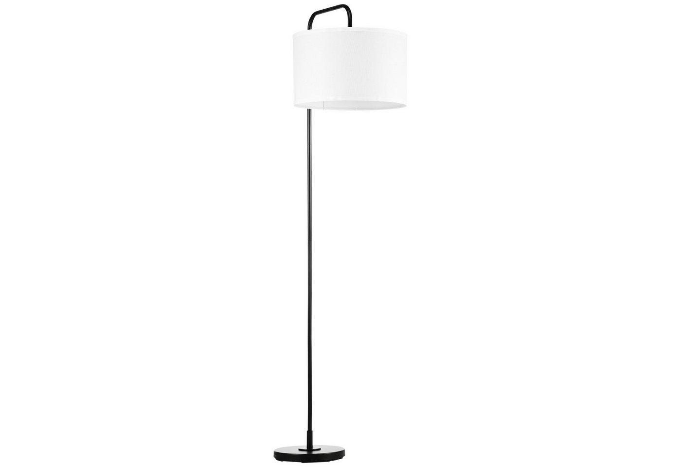 furnicato Stehlampe Moderne 64L x 38B x 163,5H cm in Weiß+Schwarz, Floorglampe mit Fußschalter, Leinen-Stoffschirm für das Wohnzimmer Bild 2