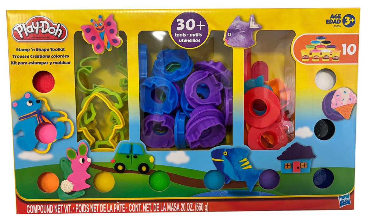 Play-Doh Knetform-Set Play-Doh Stempel u. Formwerkzeugset 30 Werkzeuge 10 Dosen Knete Bild 2