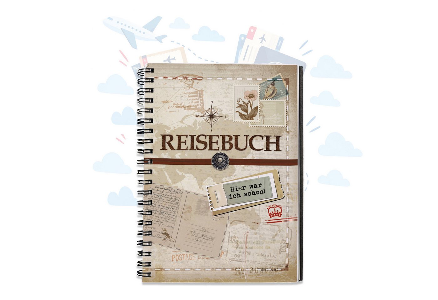 Logbuch-Verlag Notizbuch Ringbuch Collegblock A5 kariert im Reisebuch-Design – Notizblock Bild 2