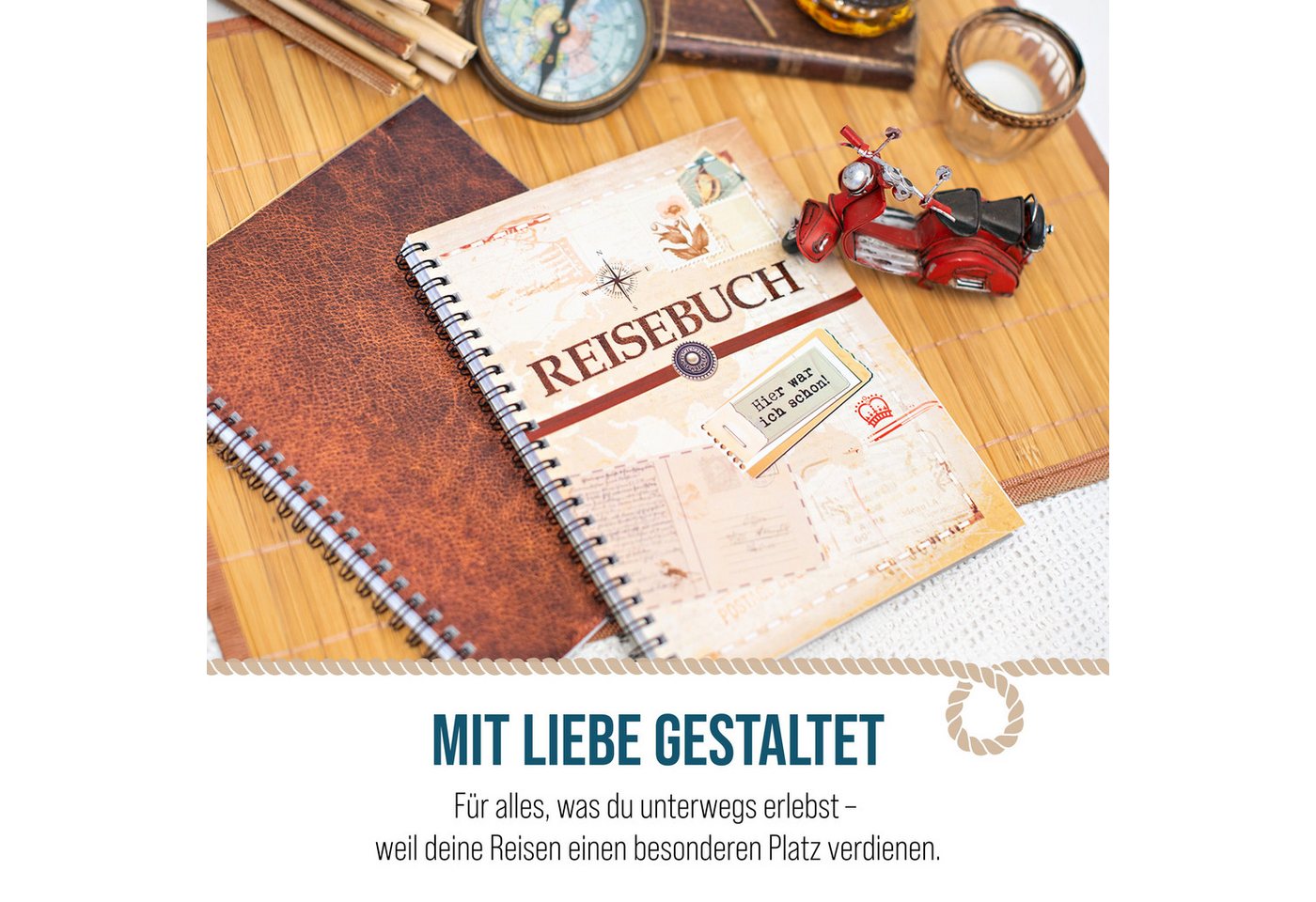 Logbuch-Verlag Notizbuch Ringbuch Collegblock A5 kariert im Reisebuch-Design – Notizblock Bild 4