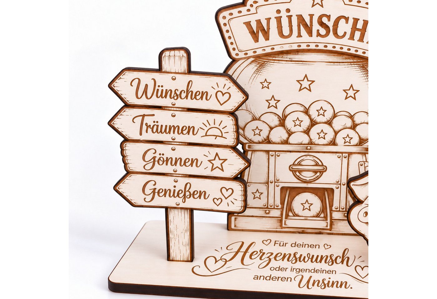 Dekolando Geschenkkarte Wunscherfüller Geldgeschenk Sparschwein Geld kreativ verschenken 14x11 Bild 5