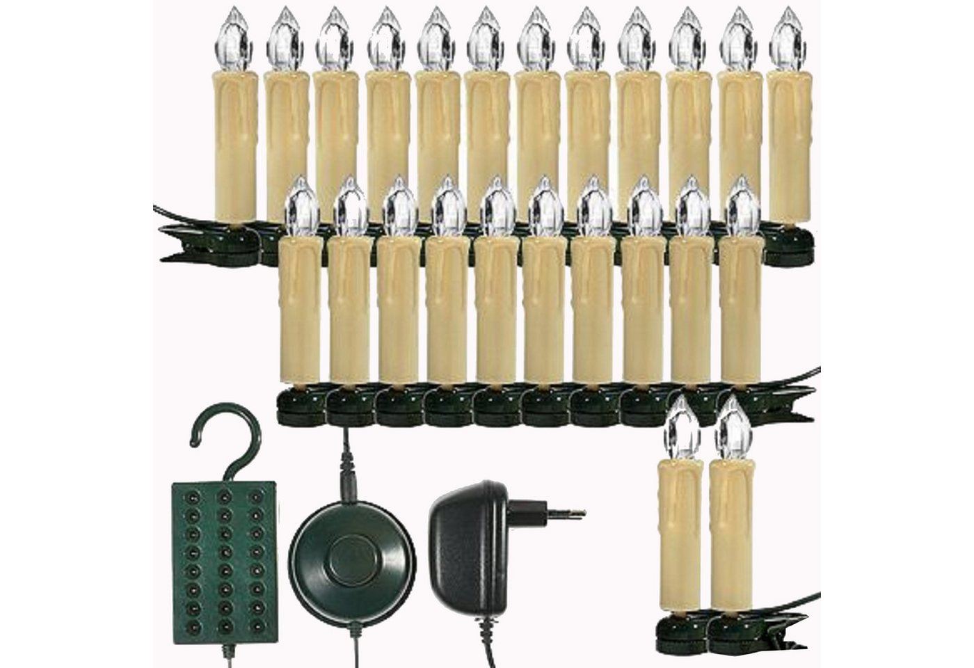 TRANGO LED-Christbaumkerzen, 24-flammig, mit Stecksystem Innenbereich Weihnachtsbeleuchtung, Lichterkette Bild 4
