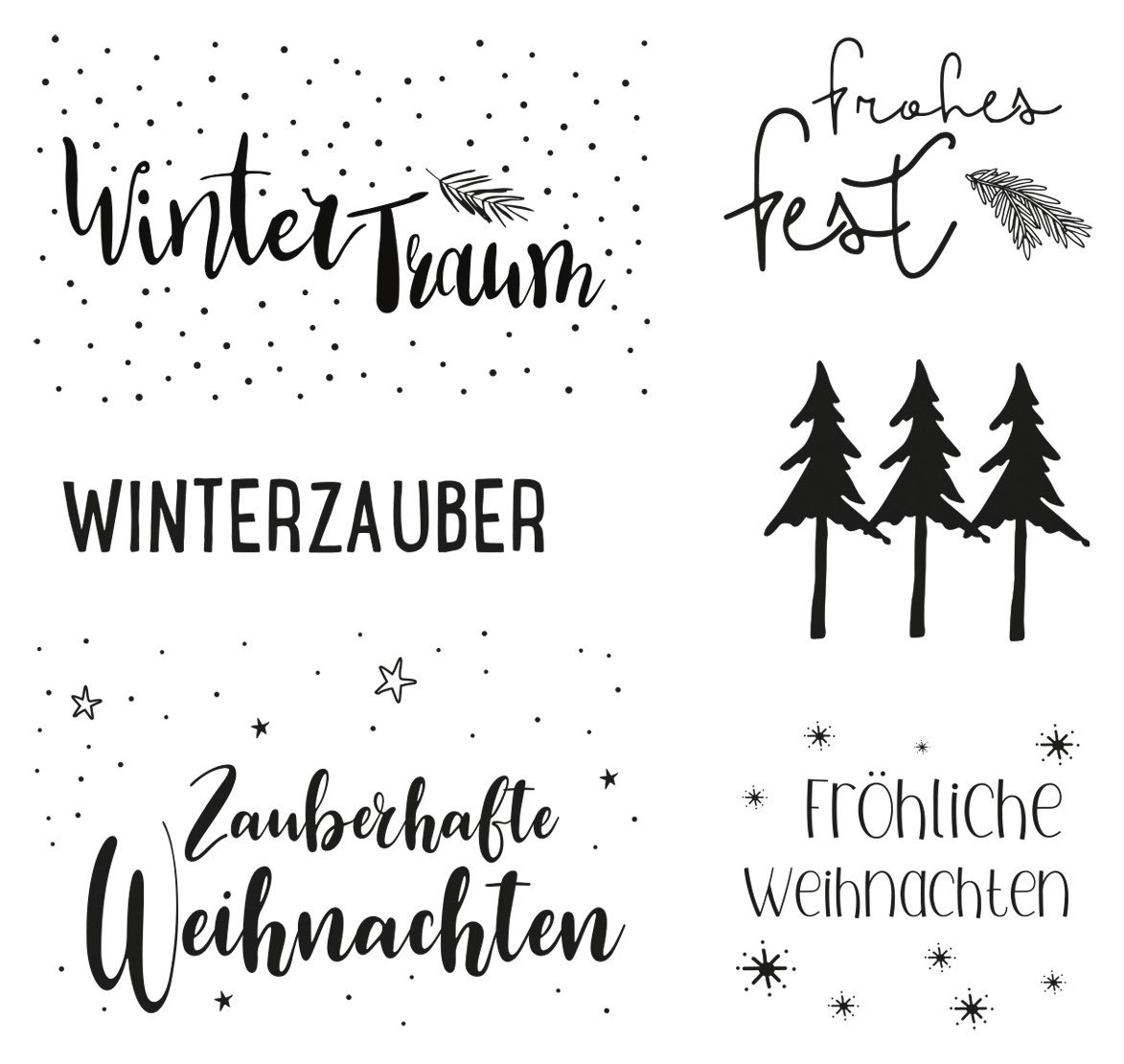 Rayher Stempel Weihnachtsgrüße, 6 Stück