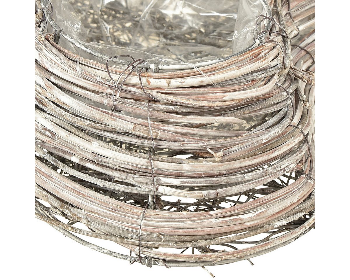 Florists Products Pflanzschale Pflanzschale Herz Rattan Weiß Natur 28x34cm Shabby Chic Bild 4