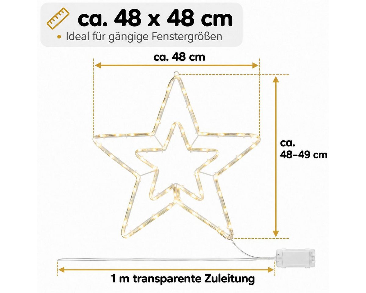 Kamelio LED Fensterbild LED Fensterdeko Weihnachten mit Timer und Batterie Fensterbild, LED, warmweiß Bild 4