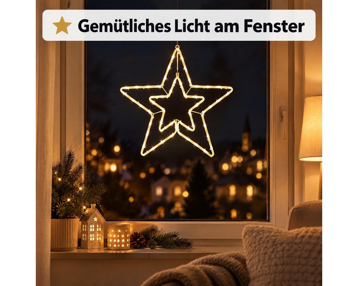 Kamelio LED Fensterbild LED Fensterdeko Weihnachten mit Timer und Batterie Fensterbild, LED, warmweiß Bild 5