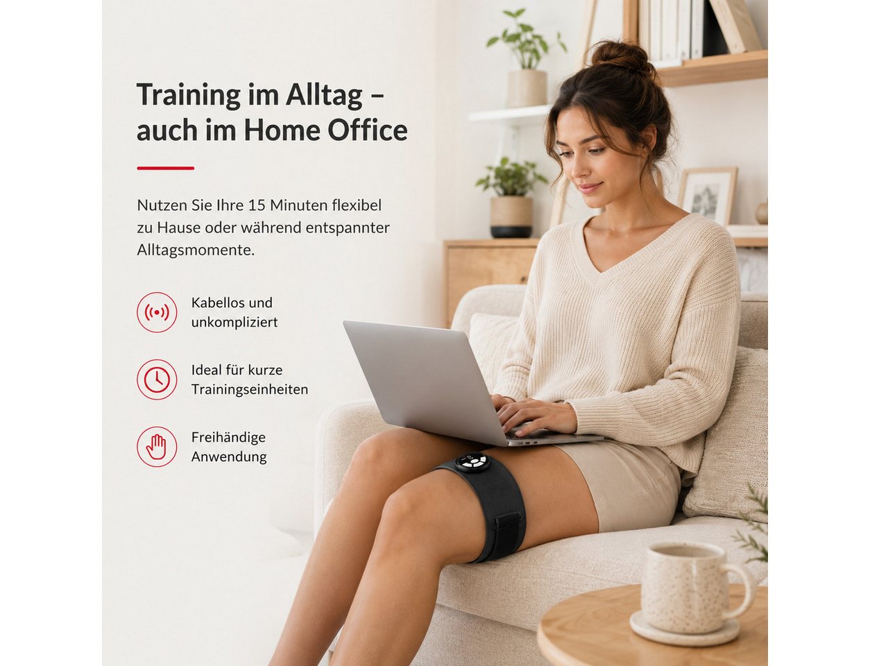 Lisabonde EMS-Gerät EMS Beintrainer 2er-Set mit Wärmefunktion, Muskelstimulation für Beine, EMS mit 3-Stufen Wärmefunktion, Nutzung ohne Gel-Pads möglich Bild 3