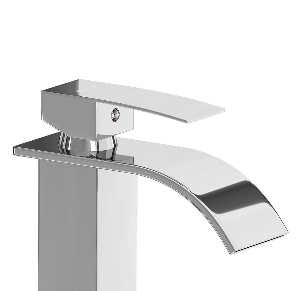 Lomadox Waschtischarmatur FAUCET-140 Edelstahl Waschbeckenarmatur 18,5 cm hoch in Silber/Chrom Bild 4