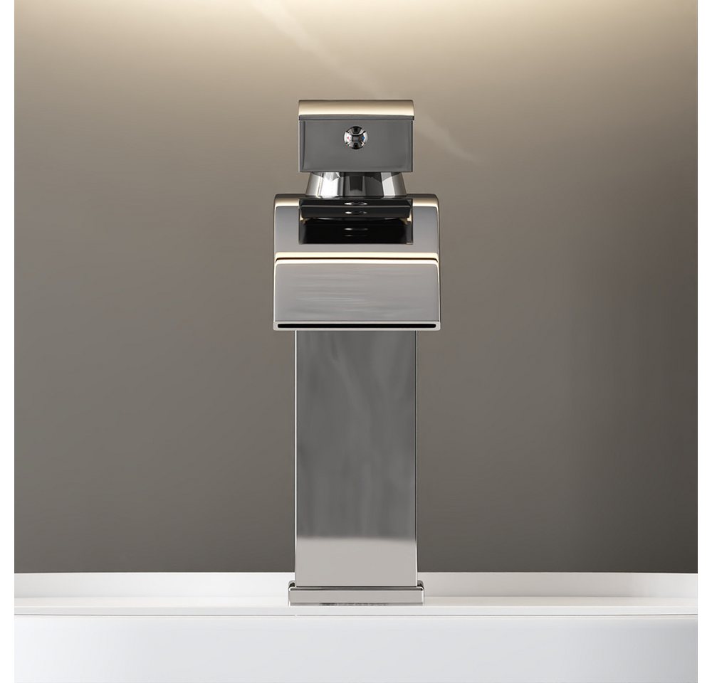 Lomadox Waschtischarmatur FAUCET-140 Edelstahl Waschbeckenarmatur 18,5 cm hoch in Silber/Chrom Bild 5