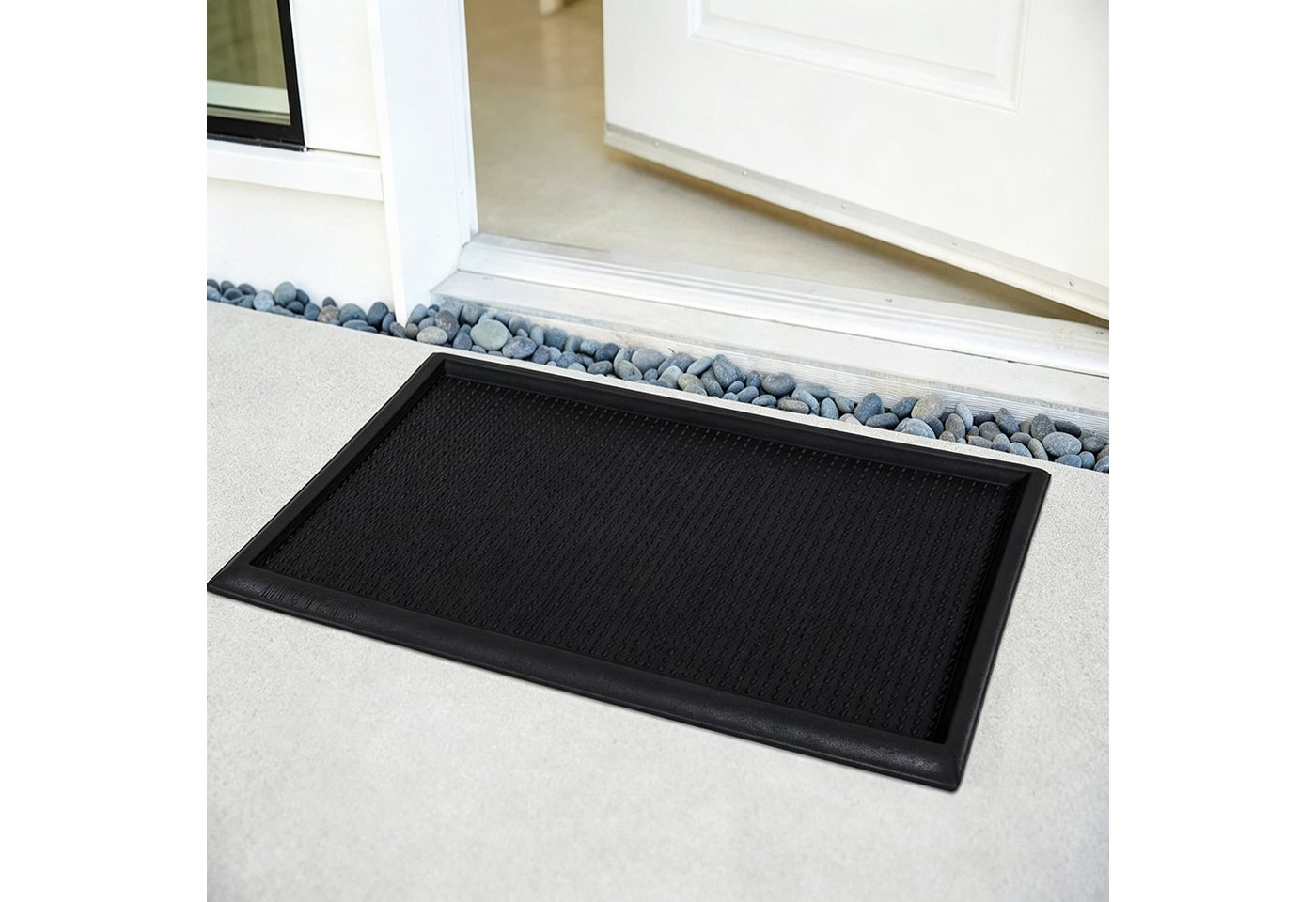Fyrove Fußmatte Fußmatte außen rutschfest 45 x 70 cm – Schmutzfangmatte für Haustür, Schmutzfangmatte für Haustür,Flur,Balkon&Terrasse für Innen und Außen Bild 4