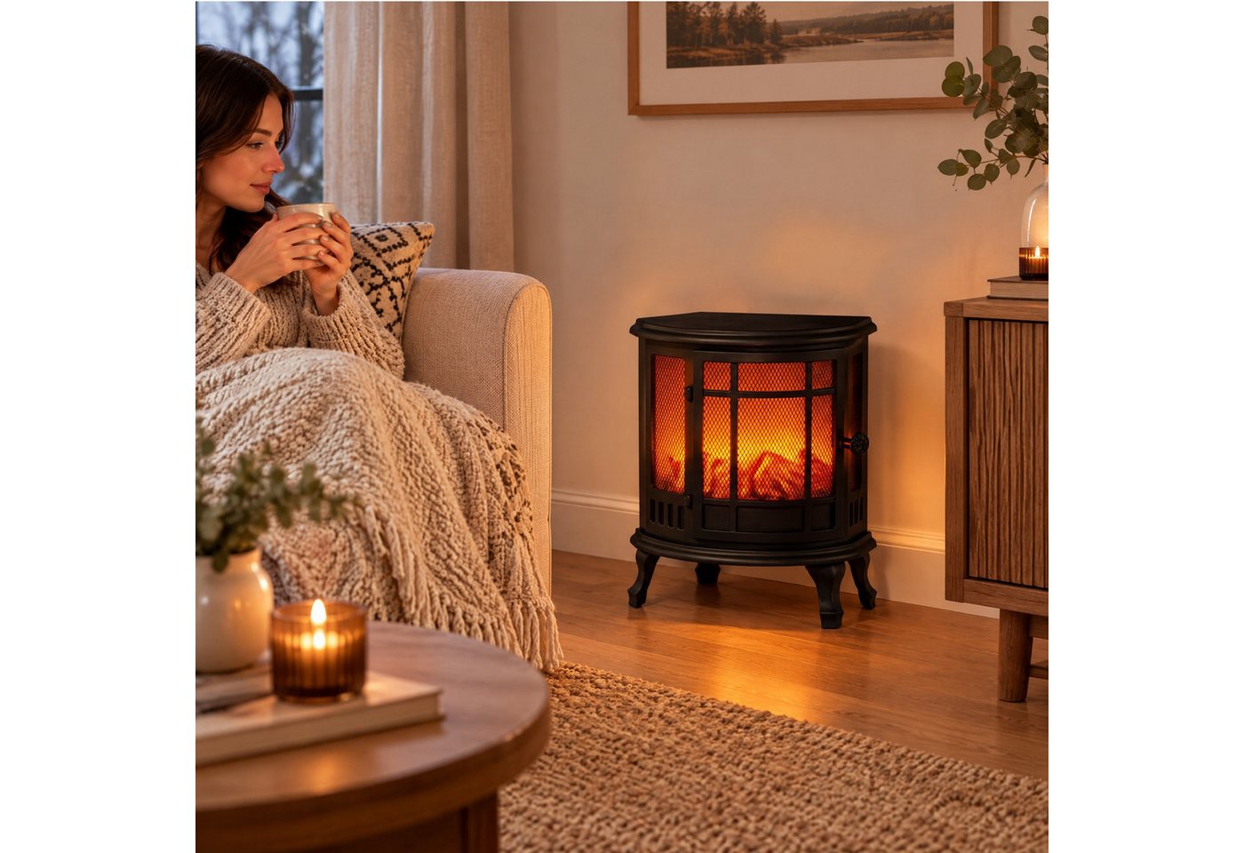 Meinposten Dekokamin LED Kamin mit Flammeneffekt – Gemütliche Atmosphäre für Ihr Zuhause (1-St) Bild 4