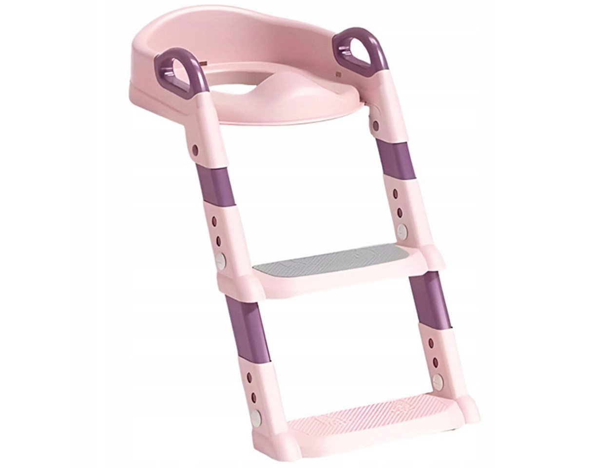 Hard-er Baby-Toilettensitz Kinder-WC-Sitz Rosa mit Stufenleiter klappbar für 1–5 Jahre, 59 cm, mit Rückenstütze und rutschhemmenden Stufen für sicheren Halt Bild 4