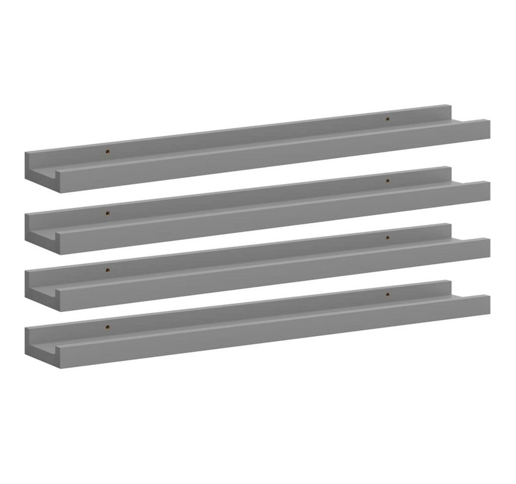 furnicato Wandregal 60 x 9 x 3 cm Grau, 4-tlg., Schwebendes Ablageboard mit 4er-Set für dein Wohnzimmer Bild 3