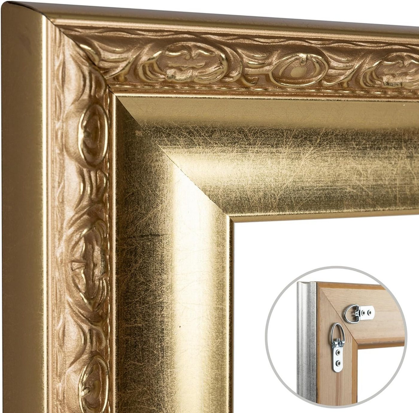 Clamaro Bilderrahmen Gold Antik Franz Massivholz, Shabby Bild 3