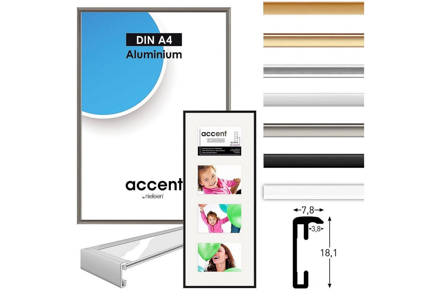 nielsen Einzelrahmen Alurahmen ACCENT, Wechselrahmen, in 7 verschiedene Farben Bild 5