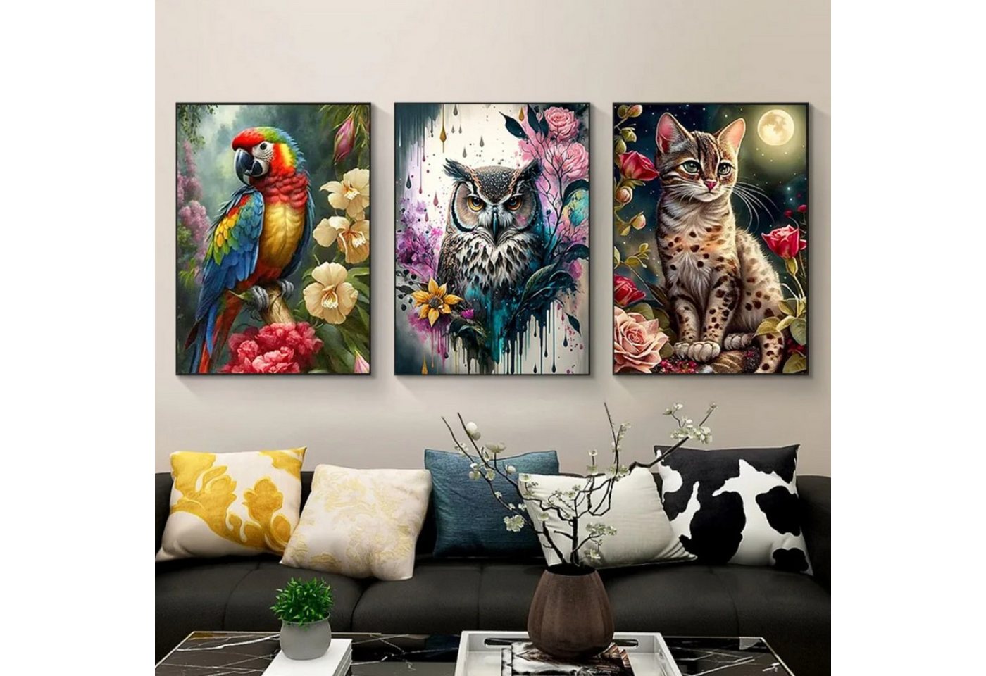 LA CUTE Malen nach Zahlen 5d Diamond Painting DIY Bunter Schmetterling Malen nach Zahlen 20x20cm (Komplettset für 5D Diamond Painting inklusive Leinwand, Diamanten und Werkzeugen, Diamond Painting Set mit Zubehör für DIY-Kreativität und Entspannung), 20x20cm 5D Diamond Painting mit präziser Klebeschicht & Zubehör Bild 3