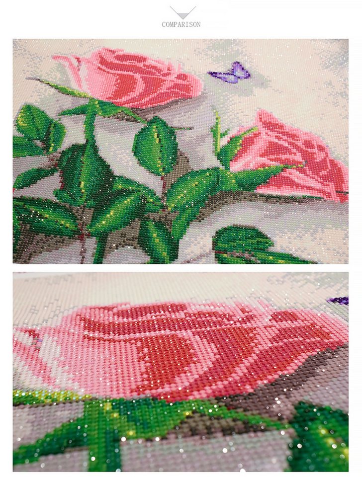 LA CUTE Malen nach Zahlen 5d Diamond Painting DIY Bunter Schmetterling Malen nach Zahlen 20x20cm (Komplettset für 5D Diamond Painting inklusive Leinwand, Diamanten und Werkzeugen, Diamond Painting Set mit Zubehör für DIY-Kreativität und Entspannung), 20x20cm 5D Diamond Painting mit präziser Klebeschicht & Zubehör Bild 4