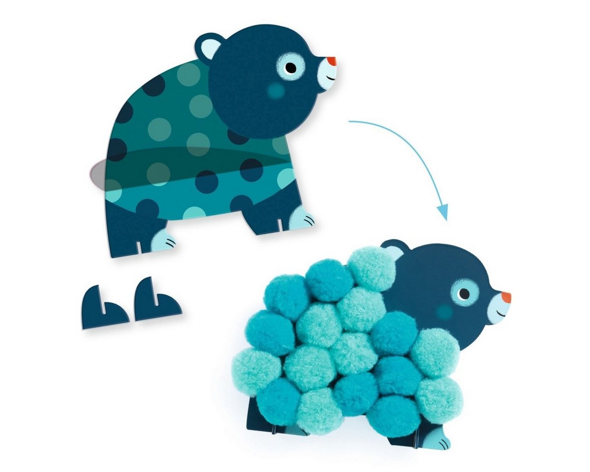 DJECO Kreativset Pompom Collage - Süße Tiere Kreativset für Kinder Bild 4