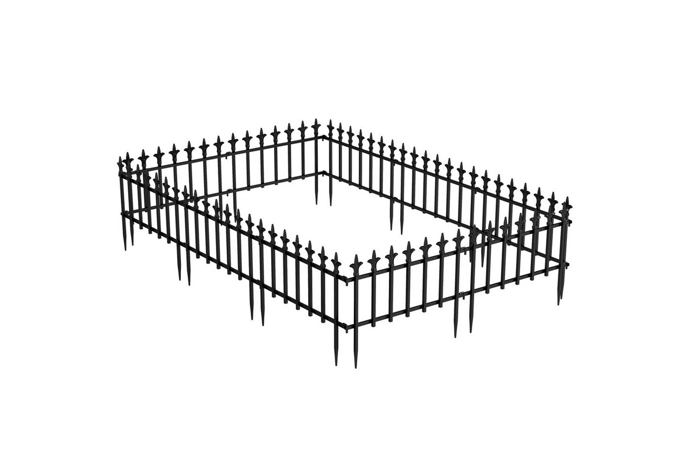 COSTWAY Gartenzaun, 10 Stück Metall Steckzaun mit Fleur-de-Lis, 56 x 44 cm Bild 3