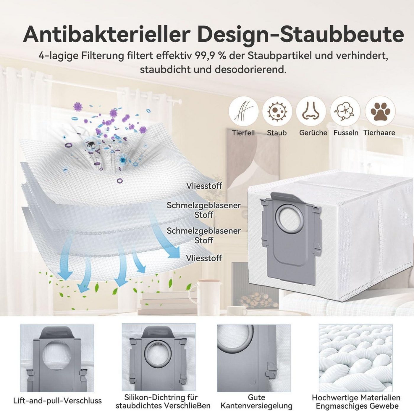 FELIXLEO Sparschäler Umfangreiches 22-Stück Set passend für alle Roborock Qrevo Modelle, (44-tlg) Bild 2