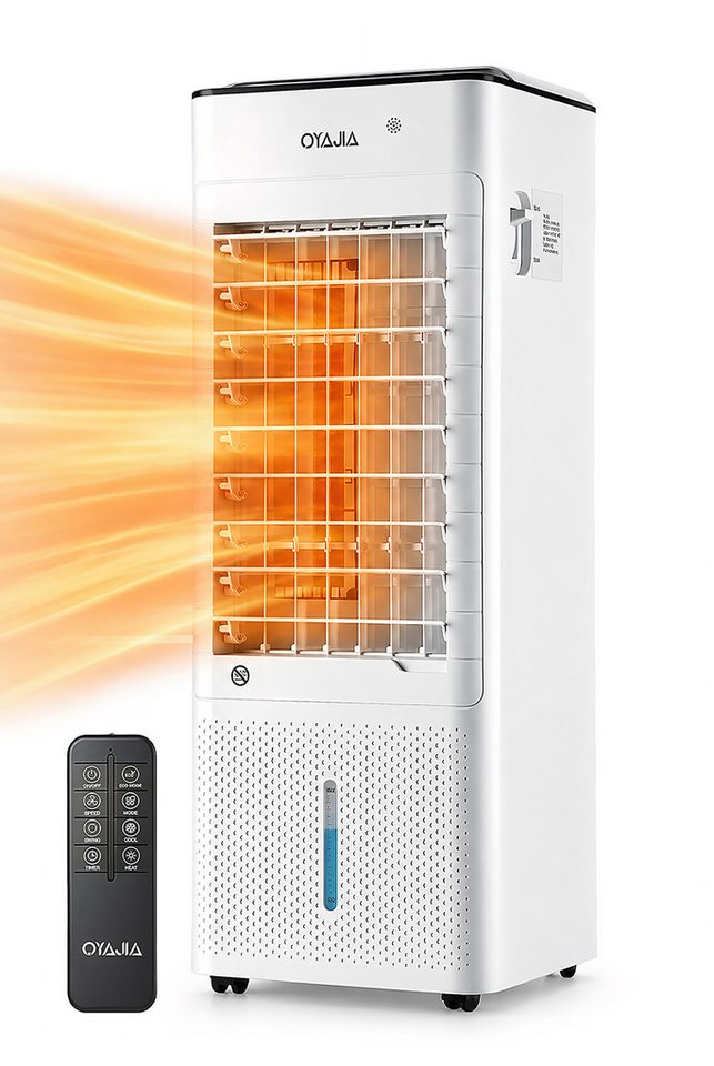 oyajia Heizlüfter 2-in-1 Heizgerät & Luftkühler, 1000W/2000W 2 Heizstufen,ECO Thermostat, 12H Timer, 3 Geschwindigkeiten, Swing, Schlafmodus, für Zuhause & Büro Bild 3