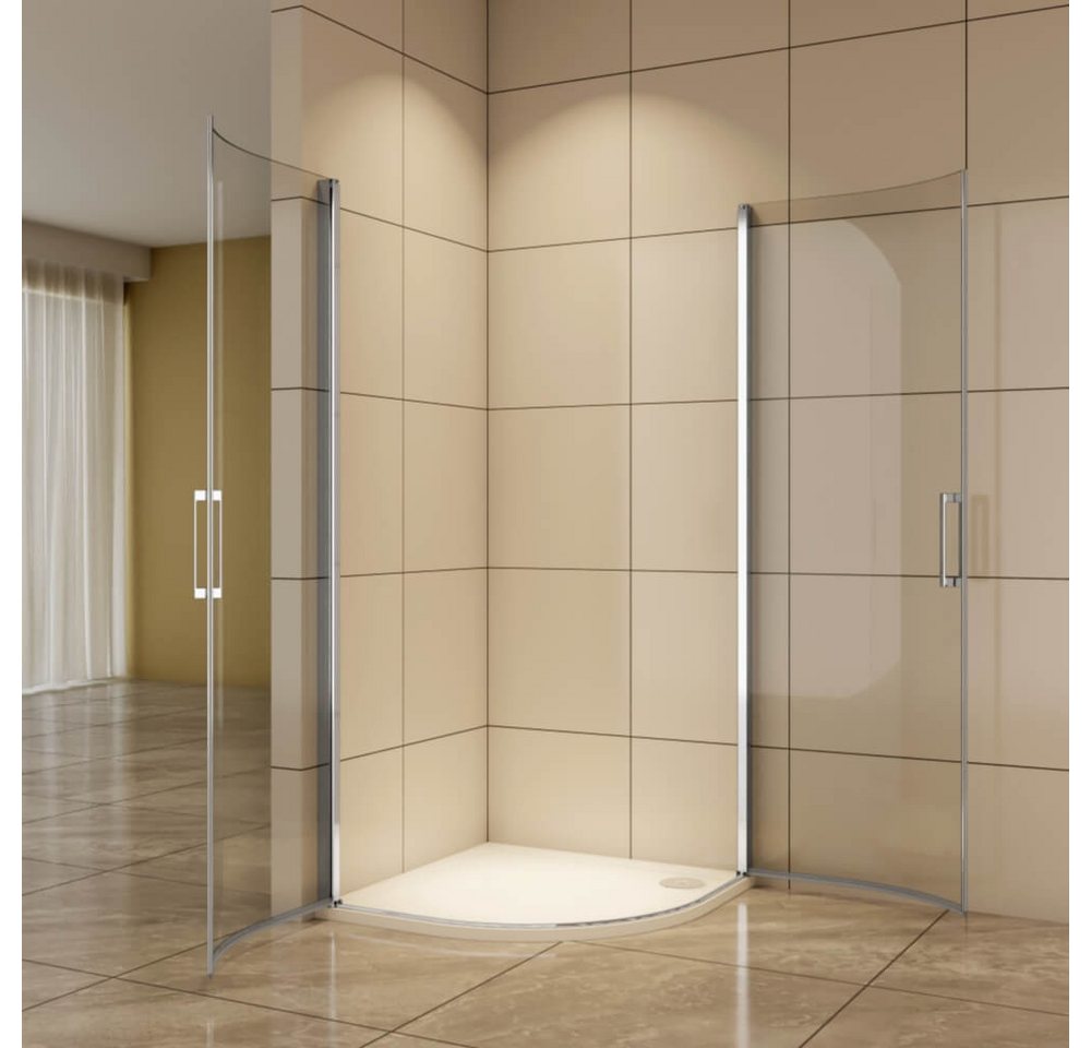 Duschparadies Runddusche 195cm Dusche Duschabtrennung Duschkabine Pendeltür Doppel Chrom, BxT: 80x80 cm, mit Pendeltür Bild 3